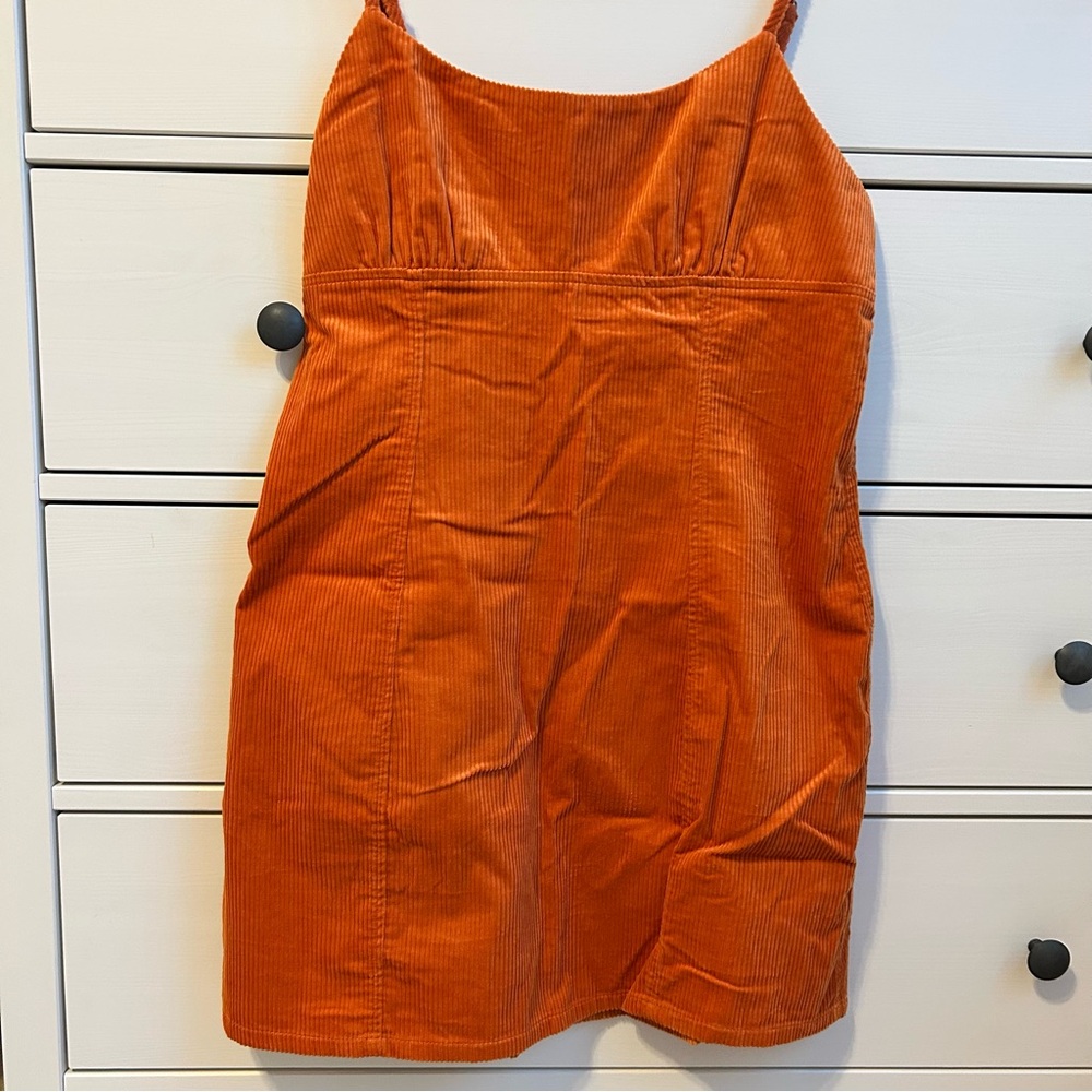 Orange Corduroy Dress